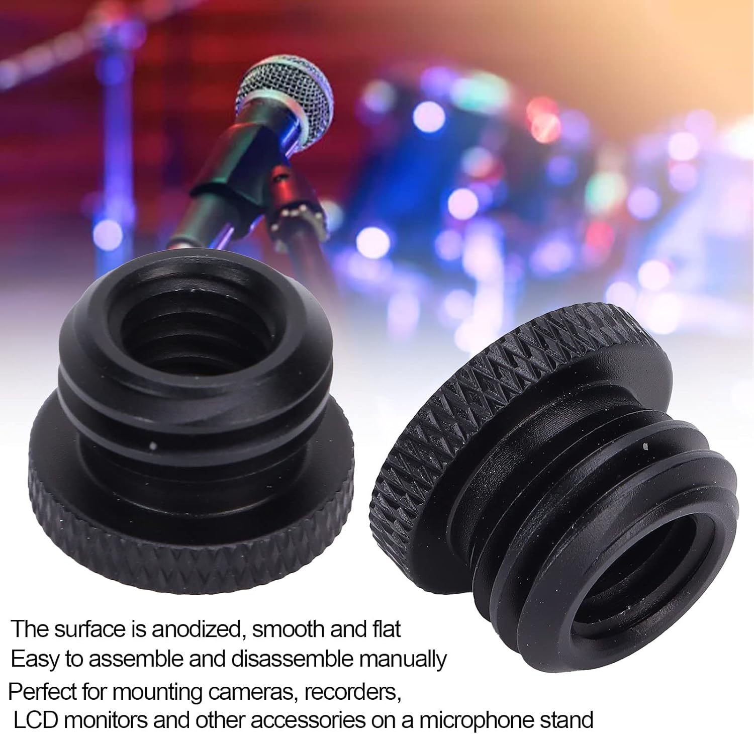 Goshyda Mic Stand Screw Adapter, Mic Stand Adapter 3/8 Female to 5/8