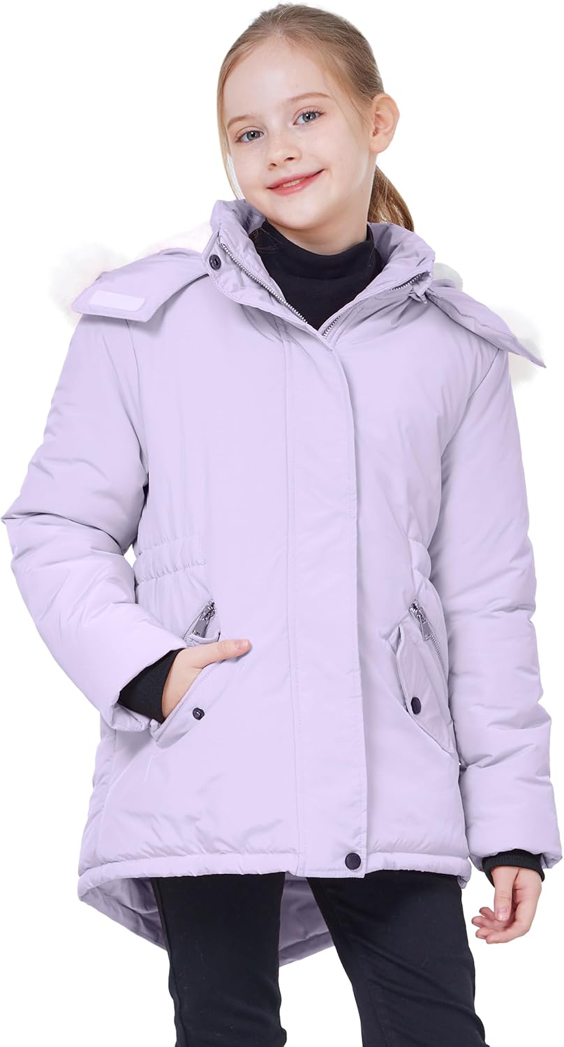 WULFUL Girl’s Winter Parka Coat Long Waterproof Warm Fleece Puffer Jacket - Image 2