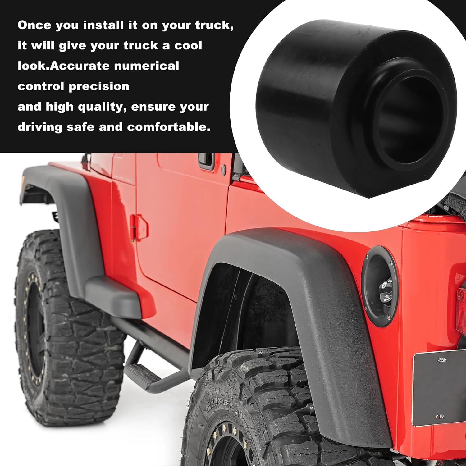 RYANSTAR RACING 3" Front 3" Rear Lift Blocks Kit Compatible with Jeep Wrangler TJ 1997-2006 Full Leveling Suspension Lift Kit