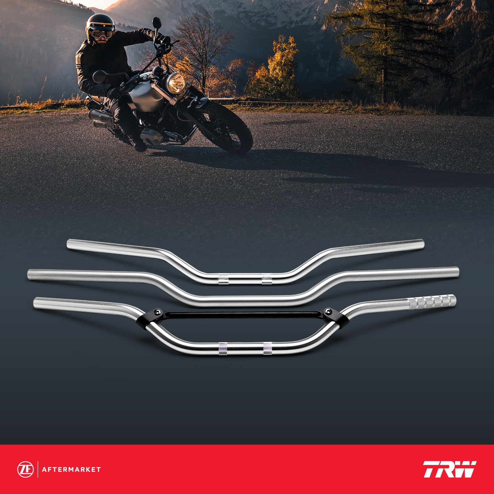 Motorrad Taster Lenker Alu-Lenker Hoch Silber 22mm – Mit ABE Für Cross, Enduro & Straße! Querlenker Links