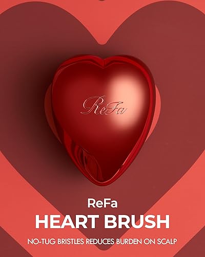 Miniatura 2 de ReFa Heart Brush SHINE RED - Cepillo de pelo en forma de corazón para mujer, cepillo de pelo sin enredos, cepillo de pelo pequeño para cabello
