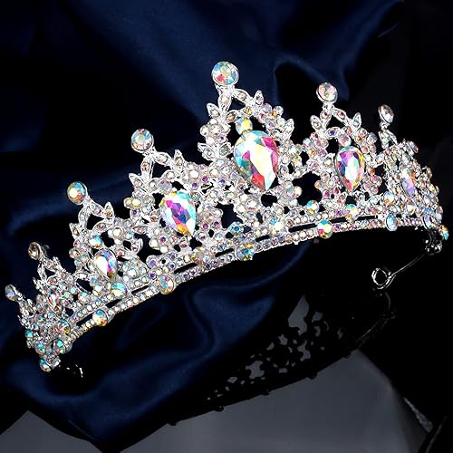 Miniatura 6 de CHANACO Tiara coronas para mujer tiaras de corona de reina para mujer tiaras de corona de princesa para niñas corona de plata para boda cumpleaños
