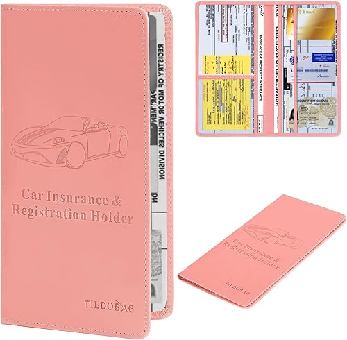 Miniatura 14 de Versión mejorada Soporte para registro y seguro de automóvil | Organizador de documentos premium y organizador de documentos de guantera de