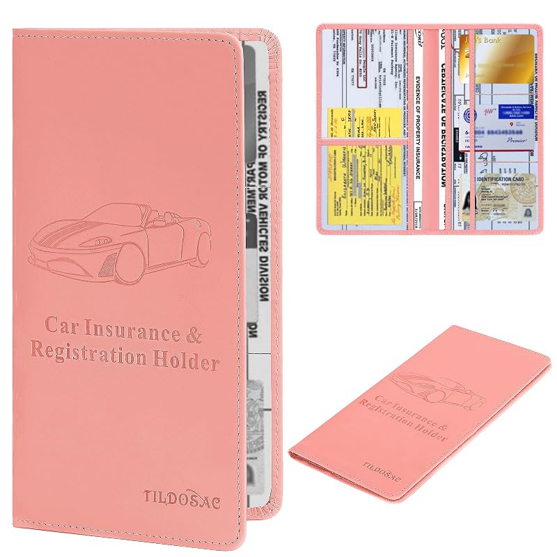 Organizador para Porta-Luvas TILDOSAC em Couro Sintético com Fechamento Magnético Rosa Standard Pink Upgraded, 6 Compartimentos