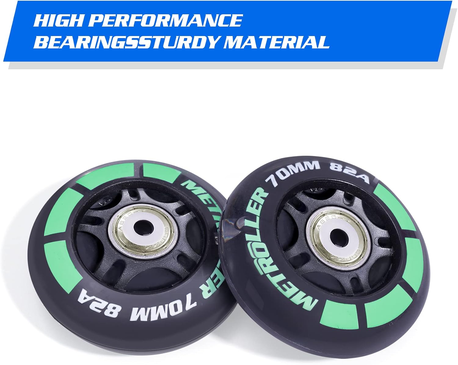 8 Pack 70mm Light up 82A Inline Skate Wheels with ABEC-7 Bearing, Indoor Outdoor Inline Skate Wheels Replacement Roller Blade Wheels Without Tool