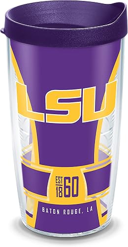 Tervis Made in USA Double Walled Louisiana State University LSU Tigers Insulated Tumbler Cup Keeps Drinks Cold & Hot, Water Bottle, Spirit, 16 oz