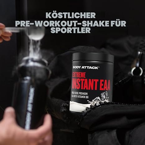 Body Attack Extreme Instant EAA Powder - Orange 500 g - Vegan Made in Germany - 8 essential EAA amino acids for a protein-rich diet & intensive training - Ideals 2:1:1 ratio