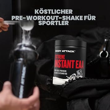 Body Attack Extreme Instant EAA Powder - Orange 500 g - Vegan Made in Germany - 8 essential EAA amino acids for a protein-rich diet & intensive training - Ideals 2:1:1 ratio
