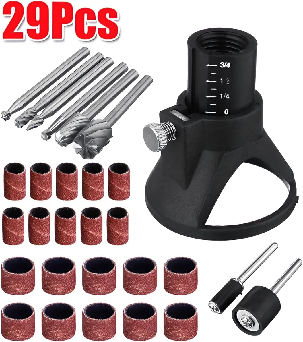 Rotary Tool Cutting Guide Kit with HSS Bits, 29 Pcs