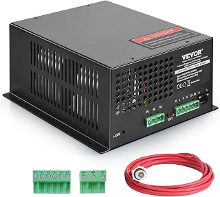 VEVOR CO2-Laser-Netzteil, 80-W-Laserröhren-Netzteil, Konstantstrom- und Leerlaufschutz, schnelle Wärmeableitung, Power Supply kompatibel mit Lasergravierern und -schneidern
