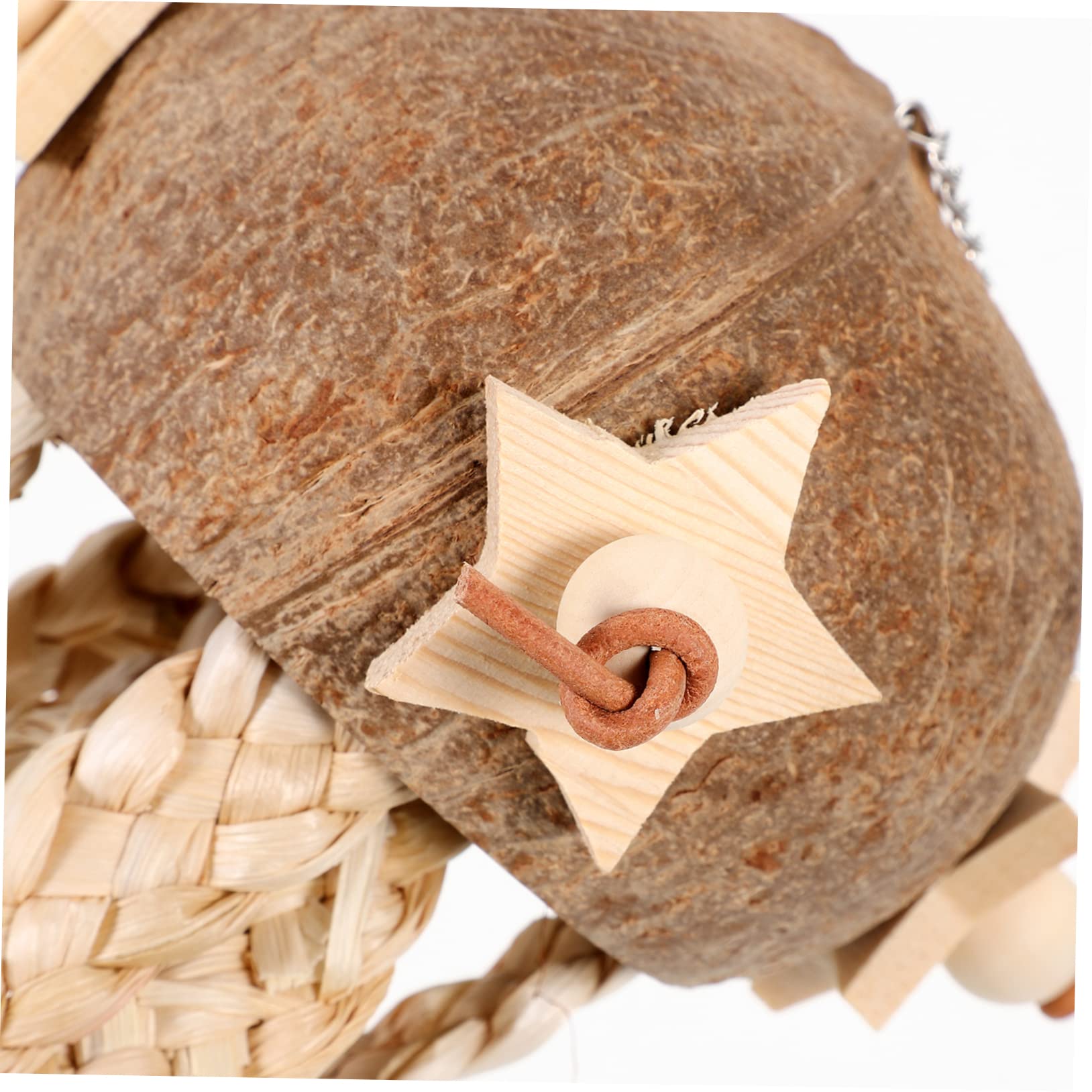 TOYANDONA Vogelspielzeug aus Kokosnussschale zum Aufhängen Sicheres Kauspielzeug für Papageien Futterspielzeug für Vogelkäfige und Natürliche Beschäftigung