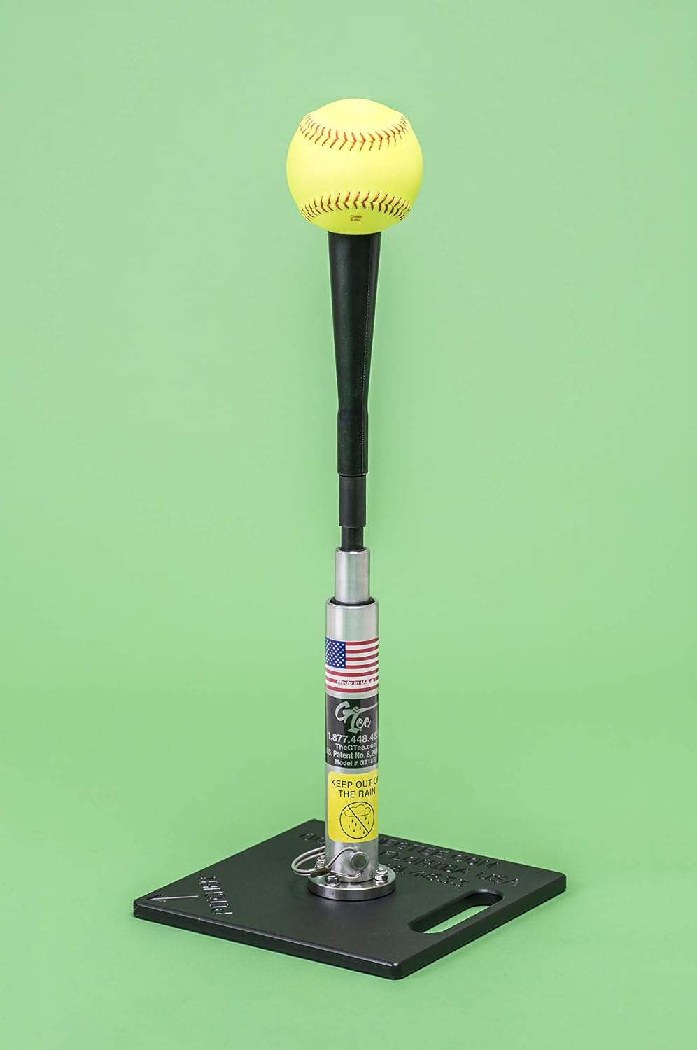 G Tee Lite Baseball/Softball Batting Tee | Flexible Rubber Cup, Sturdy Metal Base & Stainless Steel | Best Training Equipment | Silver