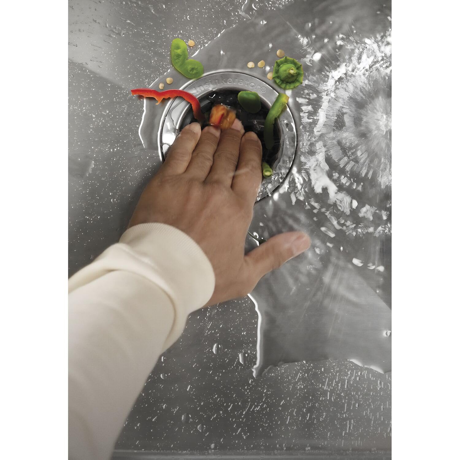 Insinkerator Premium 550 EC - Tritatutto per rifiuti da cucina con motore a induzione da 0,5 CV e interruttore dell'aria