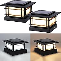 Vista 20 de Dynaming - Pack de 2 luces solares para postes con llama parpadeante, luces solares para cercas, aptas para postes de 4 x 4, 5 x 5, 6 x 6