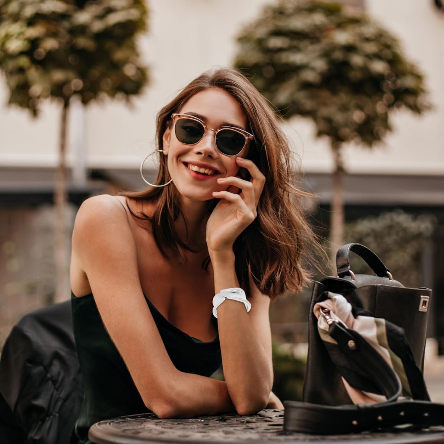 YMBYCM Chunky Gold-plated Bangle Bracelets for Women Trendy Wide Chunky Cuff Bracelets Hammered Irregular Wrist Cuff Wrap Bracelet - Image 3