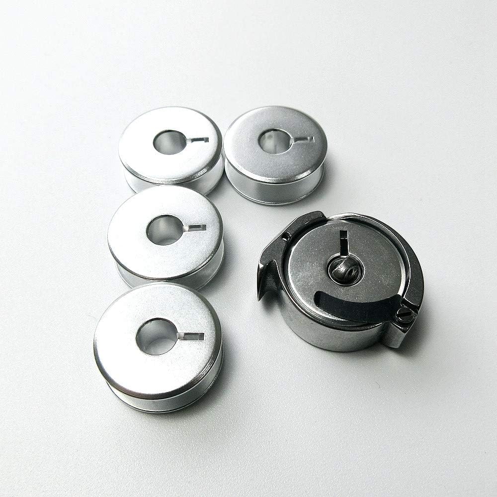 5 Large Bobbins & Shuttle Hook for Adler 30-7, 30-70 CONSEW 29B 29BL,Singer 29K