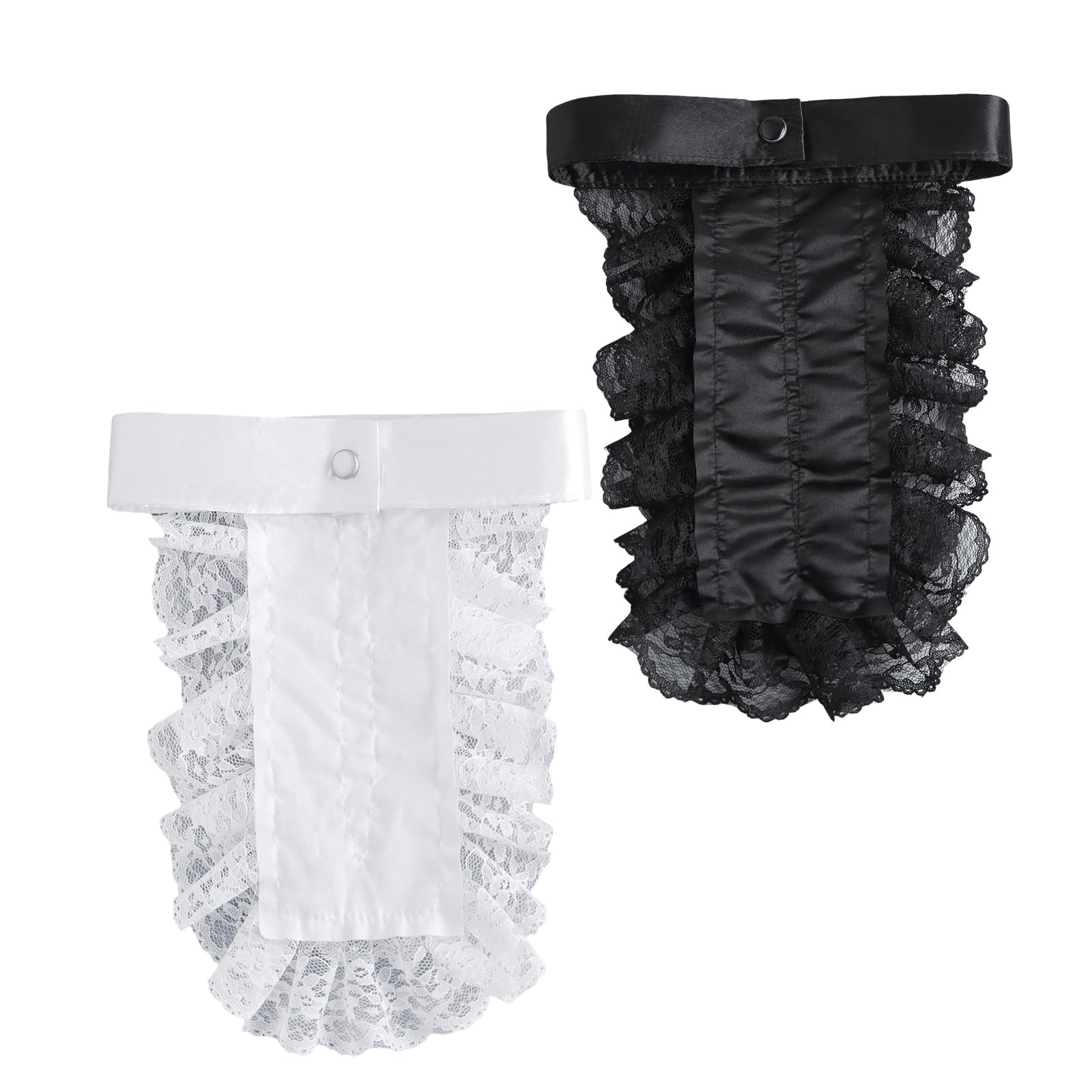 Collier Unisexe En Dentelle Blanche à Volants, Réglable, Style