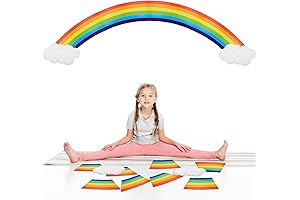 10 Pieces Large Rainbow Cardboard Cutouts for Wall Decor and Party Supplies