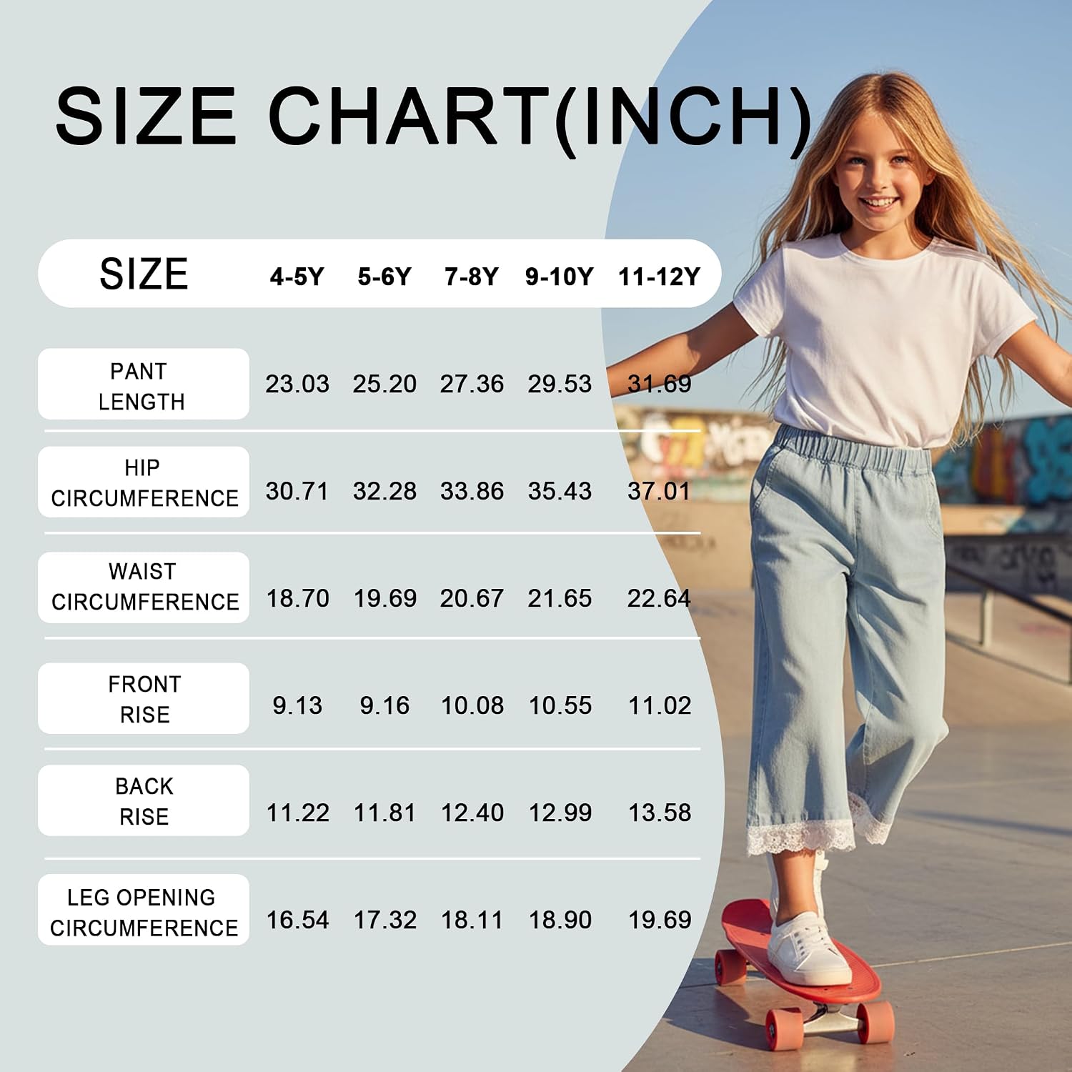 LUCKYLI Girls' Jeans, Lyocell Blend Denim Jeans for Girls 4-12Y, Soft Breathable Pants for School Everyday Wear