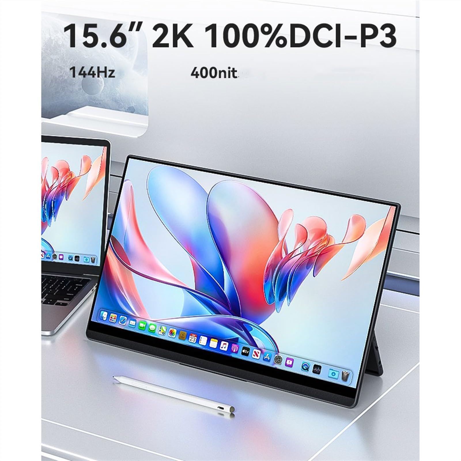 Schermo esterno for telefono cellulare IPS 2K 144HZ da 15,6 pollici secondario multifunzionale Touch Screen di espansione for laptop Monitor for macchina gioco Monitor per Smart Working