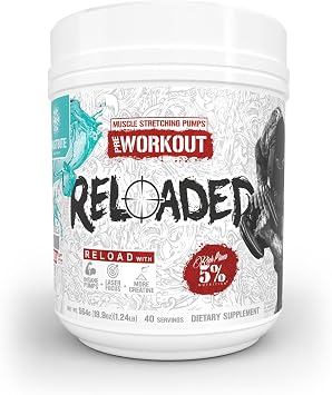 5% Nutrition Rich Piana Reloaded High Stim Pre-Workout | Ultra Energy, Focus, Pumps, Power & Endurance | Citrulline, GlycerSize, Nitrosigine, Creatine, Choline, Huperzine A Frostbite