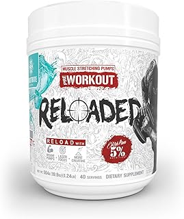 5% Nutrition Rich Piana Reloaded High Stim Pre-Workout | Ultra Energy, Focus, Pumps, Power & Endurance | Citrulline, GlycerSize, Nitrosigine, Creatine, Choline, Huperzine A (Frostbite)