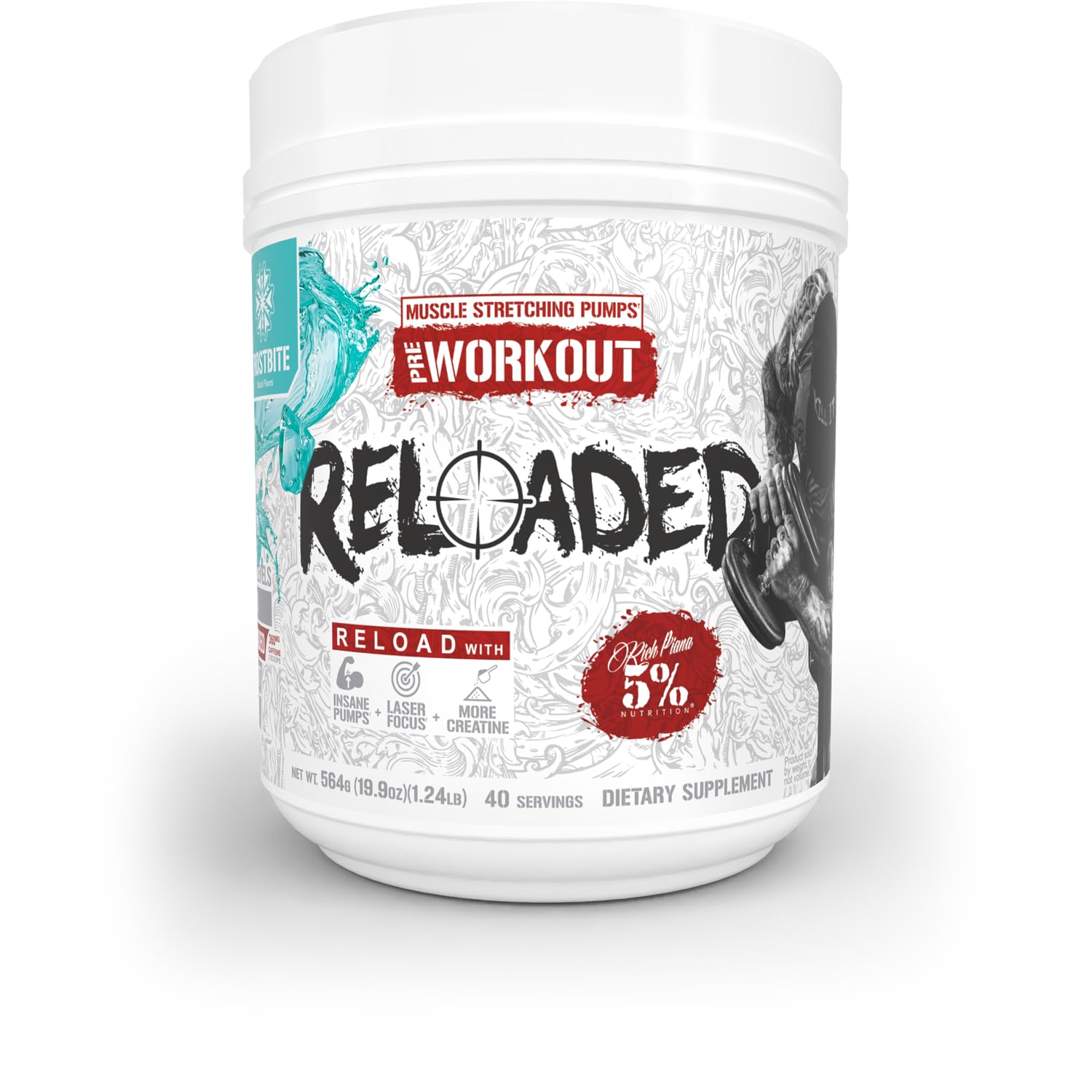 5% Nutrition Pré-treino com Cafeína e Tri-Creatina Frostbite, 18,9 oz (536 g)