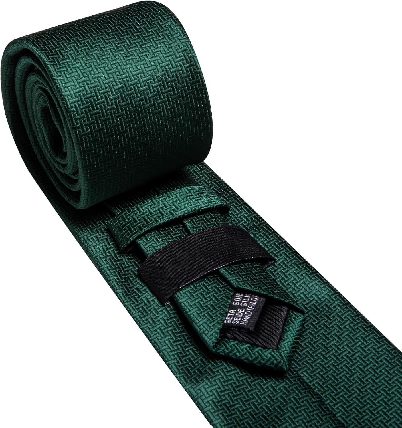 Barry.Wang Plaid Ties Mens Silk Necktie and Tie Clip Checkered Tie for Wedding Party Business Formal - Image 5