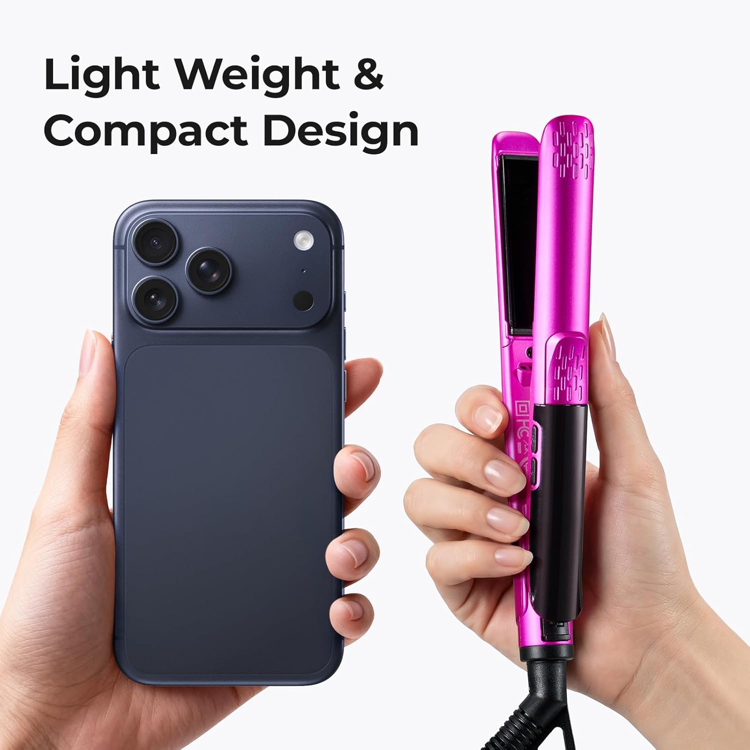 ORYNNE Mini Flat Iron 1/2 Inch with 5 Adjustable Temperatures, Tourmaline Ceramic Small Hair Straightener for Short Hair, Bangs, Beard, Pixie, Edge - Dual Voltage Travel Curling Iron, Auto-Off