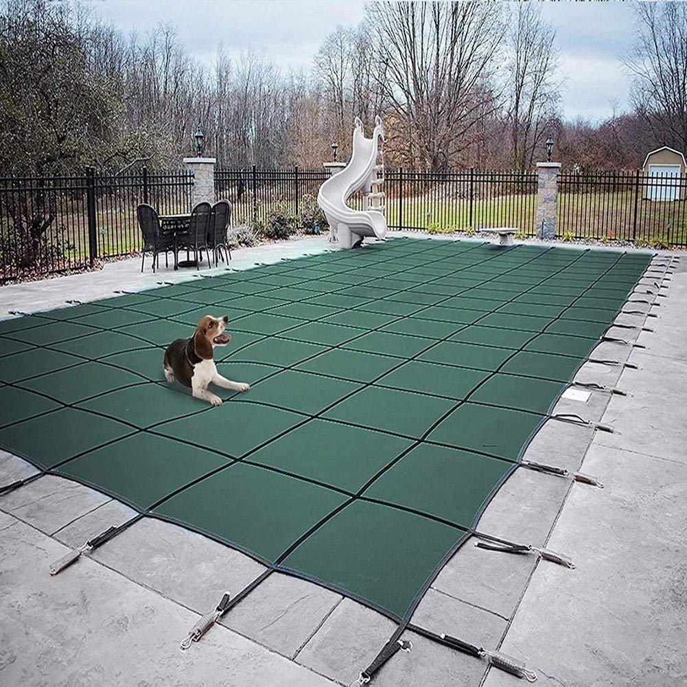 IBOWZ Cobertor Solar para Piscinas Cobertor de Piscina Rectangular Verde con Accesorios, cobertor de Invierno para Piscina, 1/2/3/4/5/6/7/8/9/10/11/12 M de Largo, para Piscinas elevadas