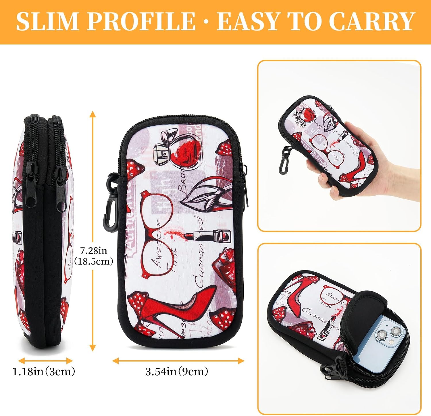 WOZEAH Double Eyeglass Case with 2 Compartments, Travel Eyewear Organizer for Two Pairs of Glasses image 3