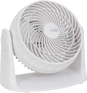 Russell Hobbs Portable Desk Fan 8 Inch High Velocity Power Fan 900W Freestanding & Wall Mounted Plastic Cooling Fan with 2 Speed Settings, Adjustable Tilt Function for Bedrooms & Offices RHVD0831