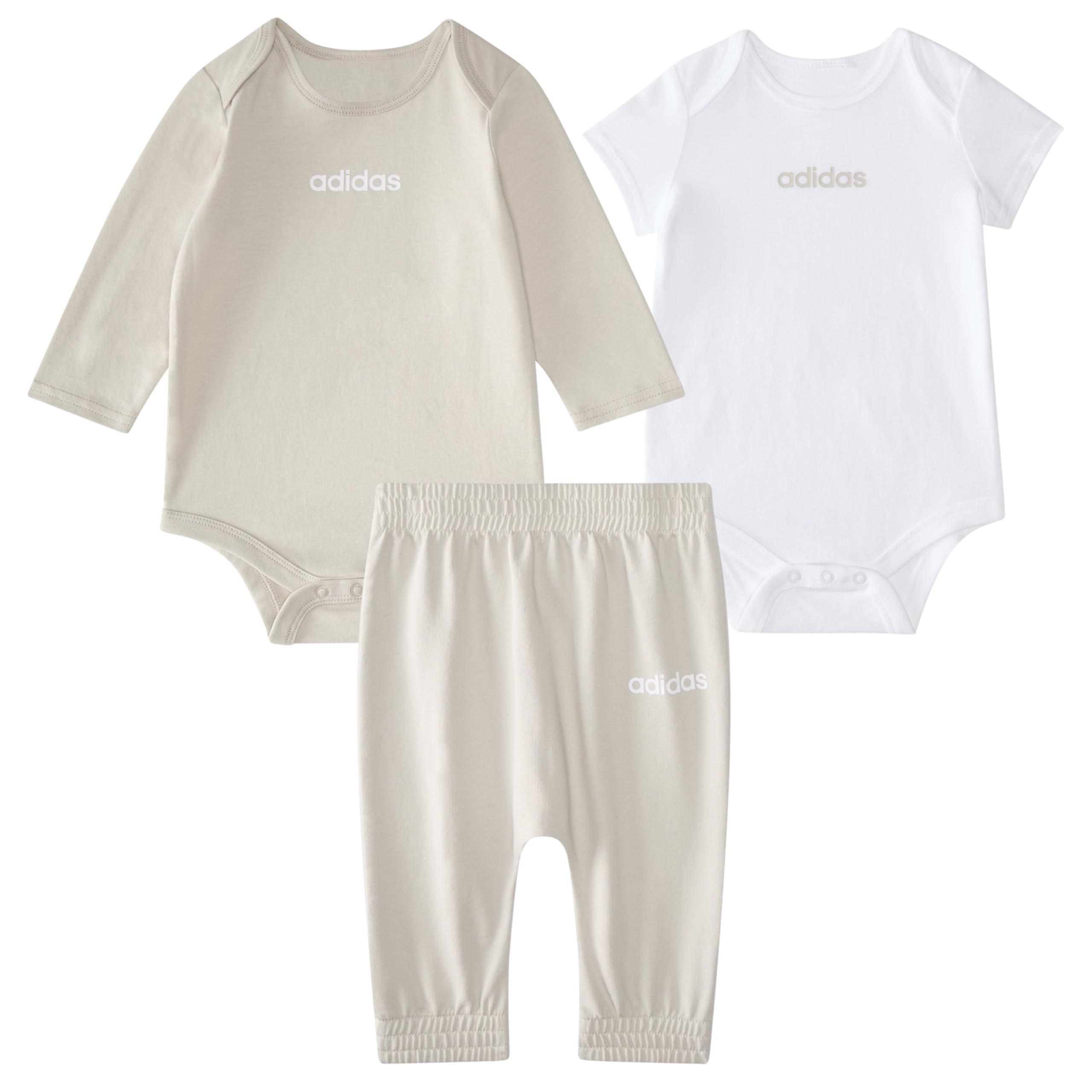 

                                                    adidas Baby Boys 3-Piece Linear Logo Bodyshirt & P