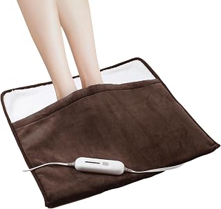 WarmMist Electric Heated Foot Warmers,22”×20” Heating Pad for Feet with 3 Heat Settings,ETL Certified Feet Warmer for Women and Men,Back and Legs,Auto Shut Off,Birthday Christmas Gifts,Brown