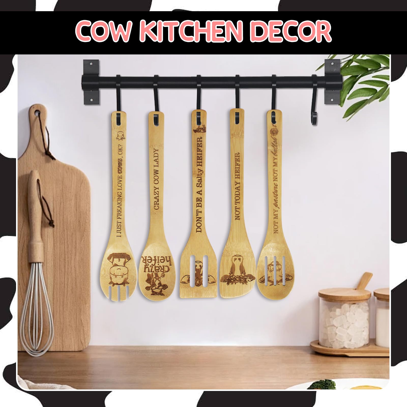 Cucharas de bambú de vaca (Vaca)