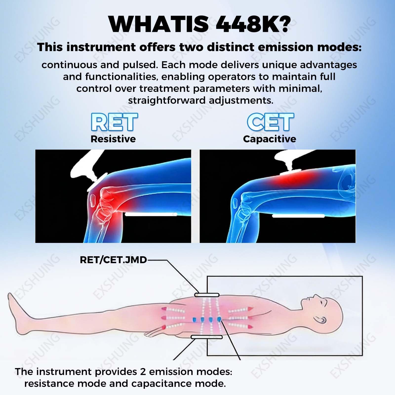 Apparecchio Per Fisioterapia Con Schermo Touch E Piastra Negativa, Diatermia Ret Cet A 448 Khz Per Sollievo Dal Dolore E Dimagrimento Di Tutto Il Corpo, 4 Cappucci + 4 Sonde Res