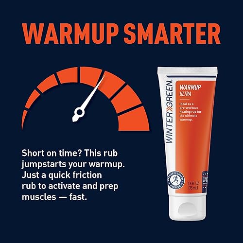 Miniatura 5 de Wintergreen Loción de calentamiento muscular, 2.5 onzas  Frotación térmica preentrenamiento con mentol y pimiento, calienta y relaja antes del