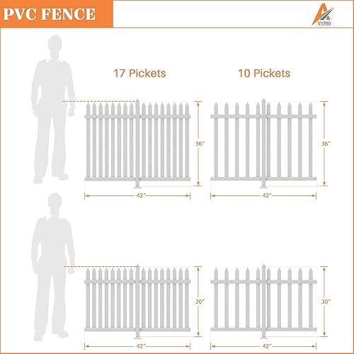Miniatura 6 de Paneles de valla de vinilo rectos de 30 pulgadas de alto x 84 pulgadas de ancho, valla decorativa blanca para jardín, patio, piscina, pasillos (34