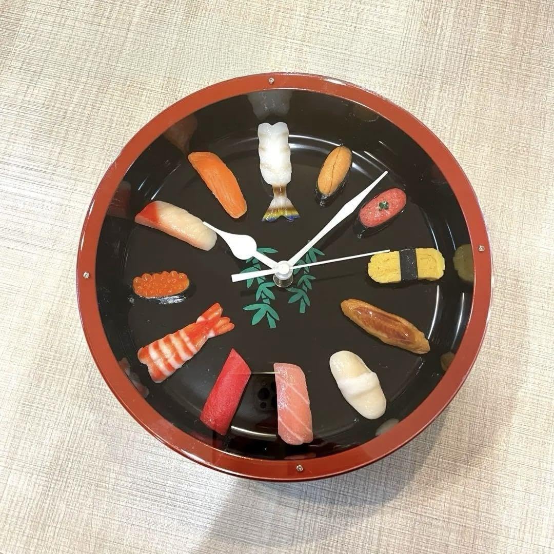 希少【新品】寿司　食品サンプル　掛け時計　お土産Japanese 　Sushi Amazon.co.jp: 希少 寿司 食品サンプル 掛け時計 お土産Japanese