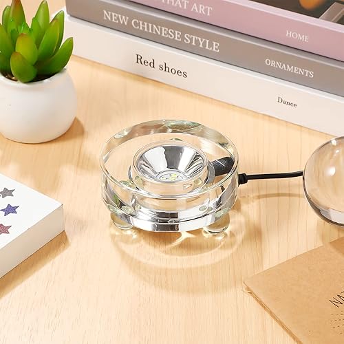 Miniatura 8 de Uonlytech Base de lámpara de mesa con luces LED, base iluminada para cristal de resina, arte de resina, soporte de arte de vidrio, enchufe de EE.