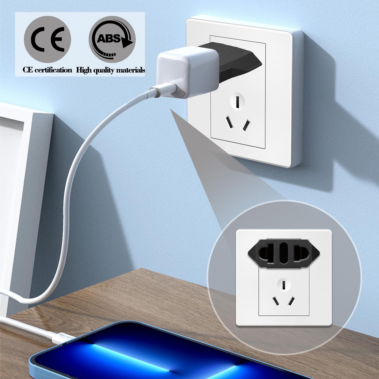 Adattatore Presa Italiana A Americana - Confezione 3 Pezzi, Per Viaggi USA/Giappone/Canada - Foto 2