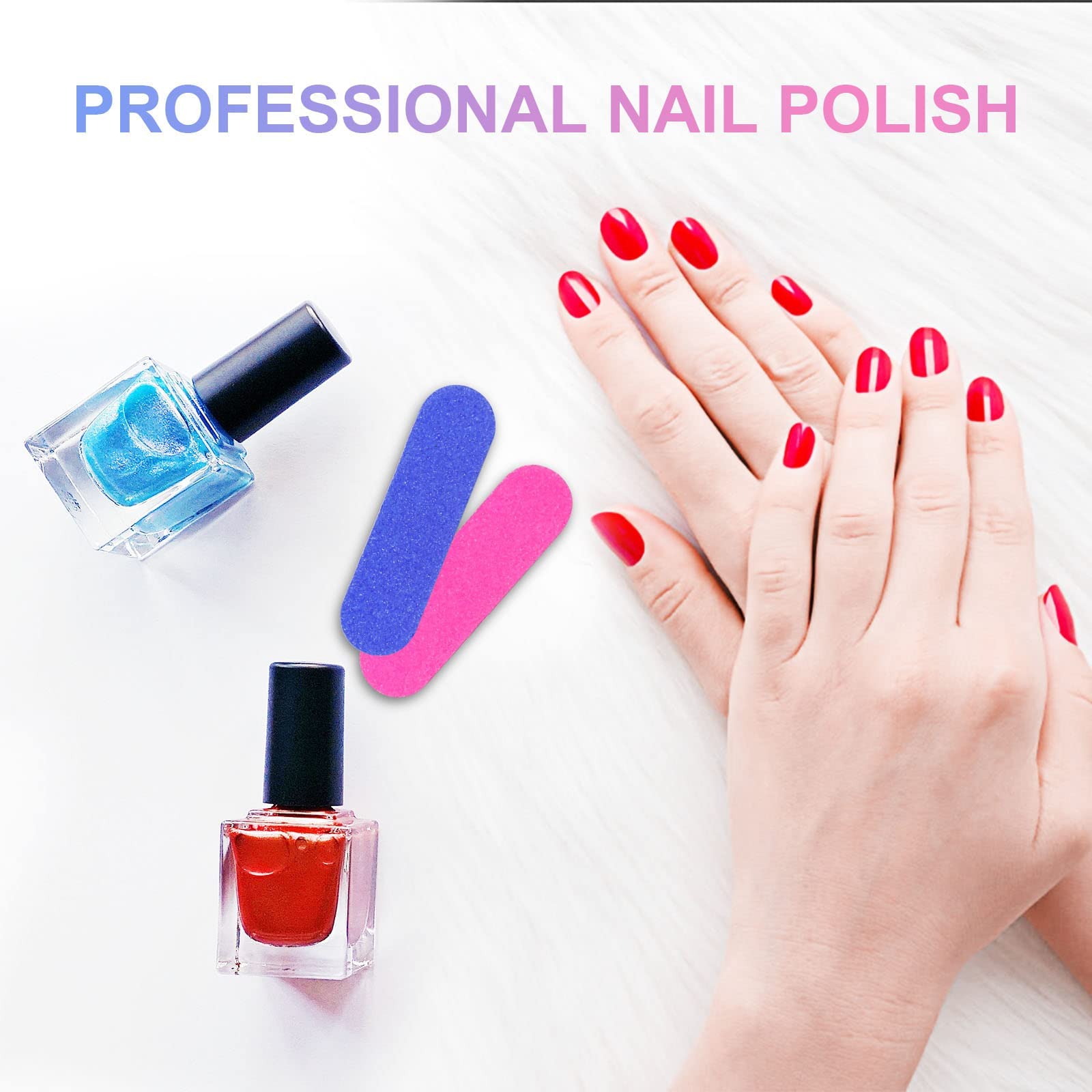 100 Mini Lime per Unghie 180/240 Grit Double Face Usa e Getta - File Professionali per Manicure, Saloni e Casa - Cura delle Unghie