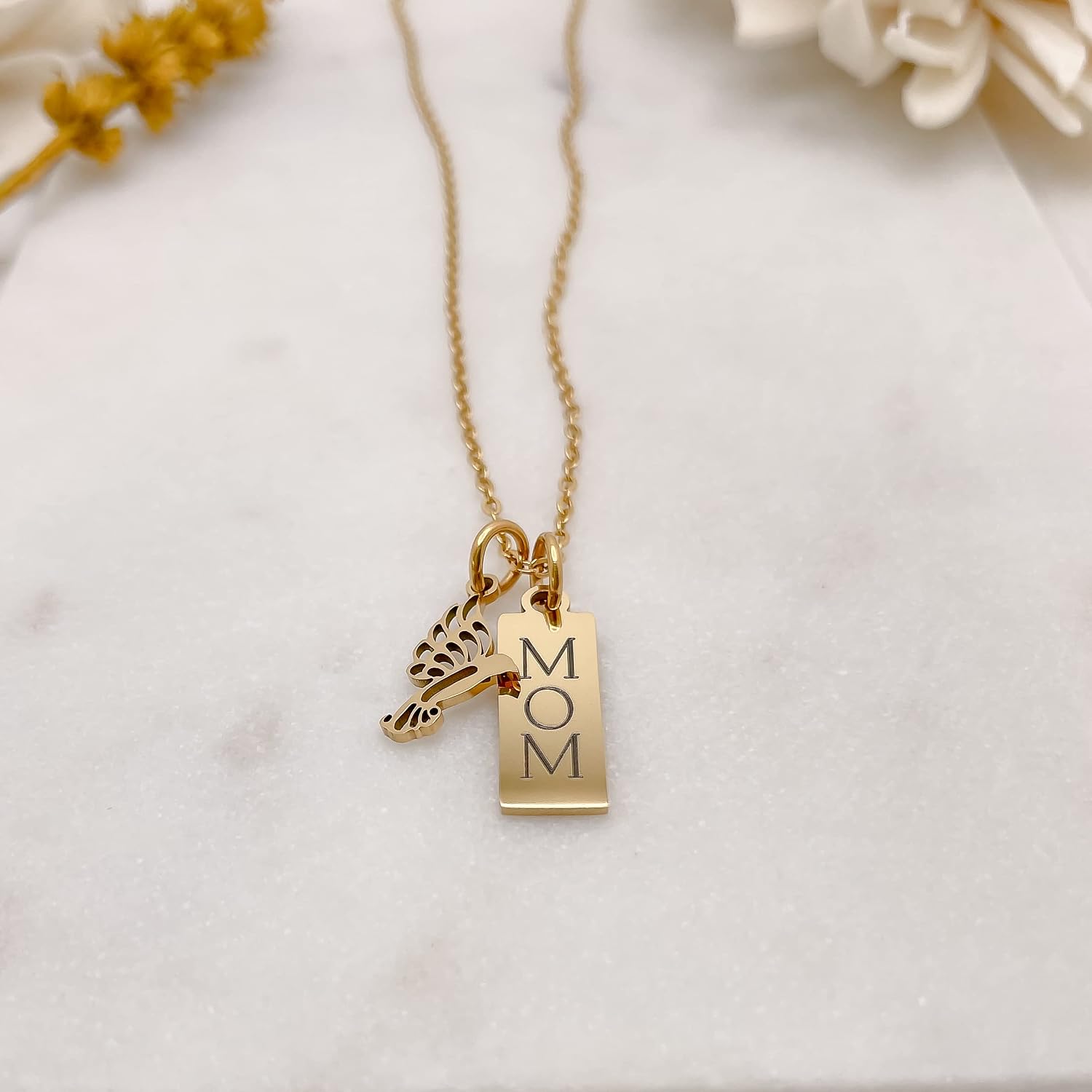 Hummingbird Necklace for Her - Memorial Jewelry Gift - Dainty Personalized Charms In Memory Of - Custom and Handmade Sympathy Present