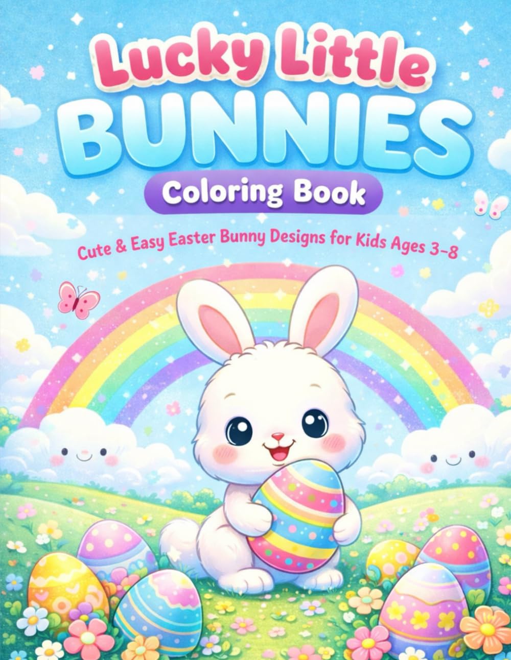 Lucky Little Bunnies Coloring Book: Cute & Easy Easter Bunny Designs for Kids Ages 3–8 (Easter Coloring Book)