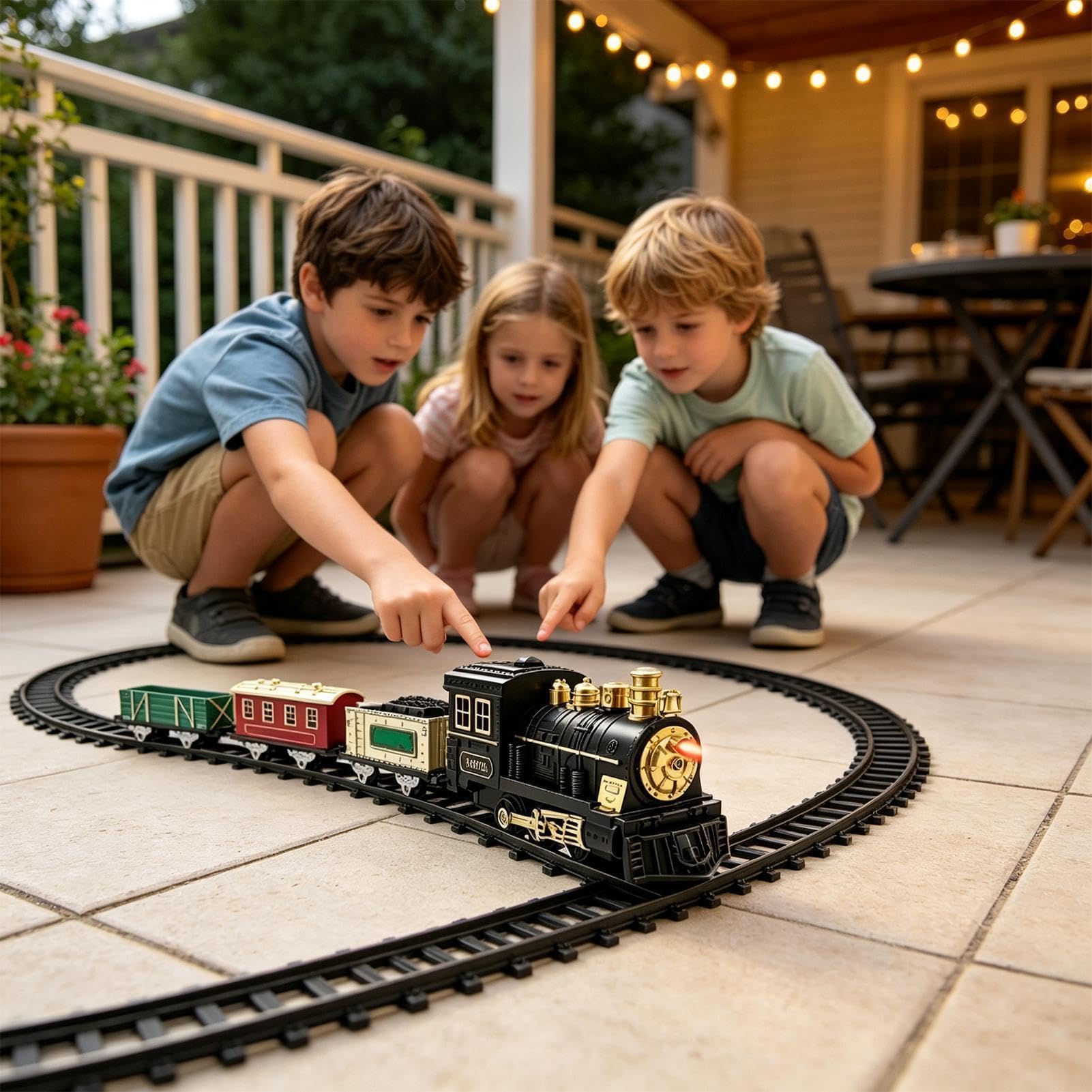 Generico Trenino Elettrico Giocattolo Vintage a Batteria con e Suoni