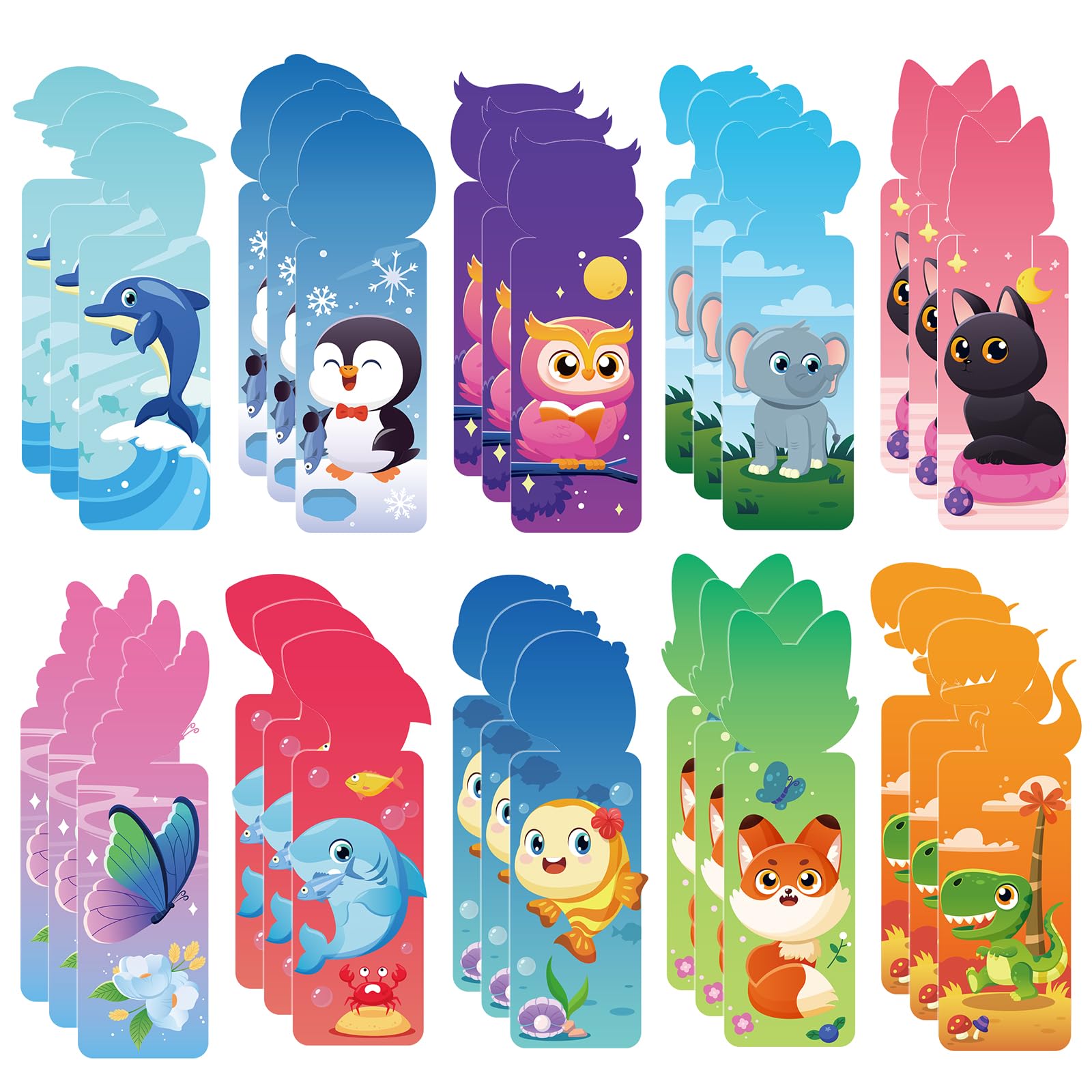 JSRQT 30 PCS Cute Animal Bookmarks – Bulk Pack Of Paper Page Clips For Kids & Book Lovers - View #9