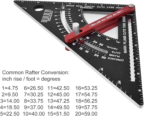 Miniatura 6 de RANNYY Regla triangular, regla ajustable, herramienta de diseño multifuncional de carpintería de aleación de aluminio movible
