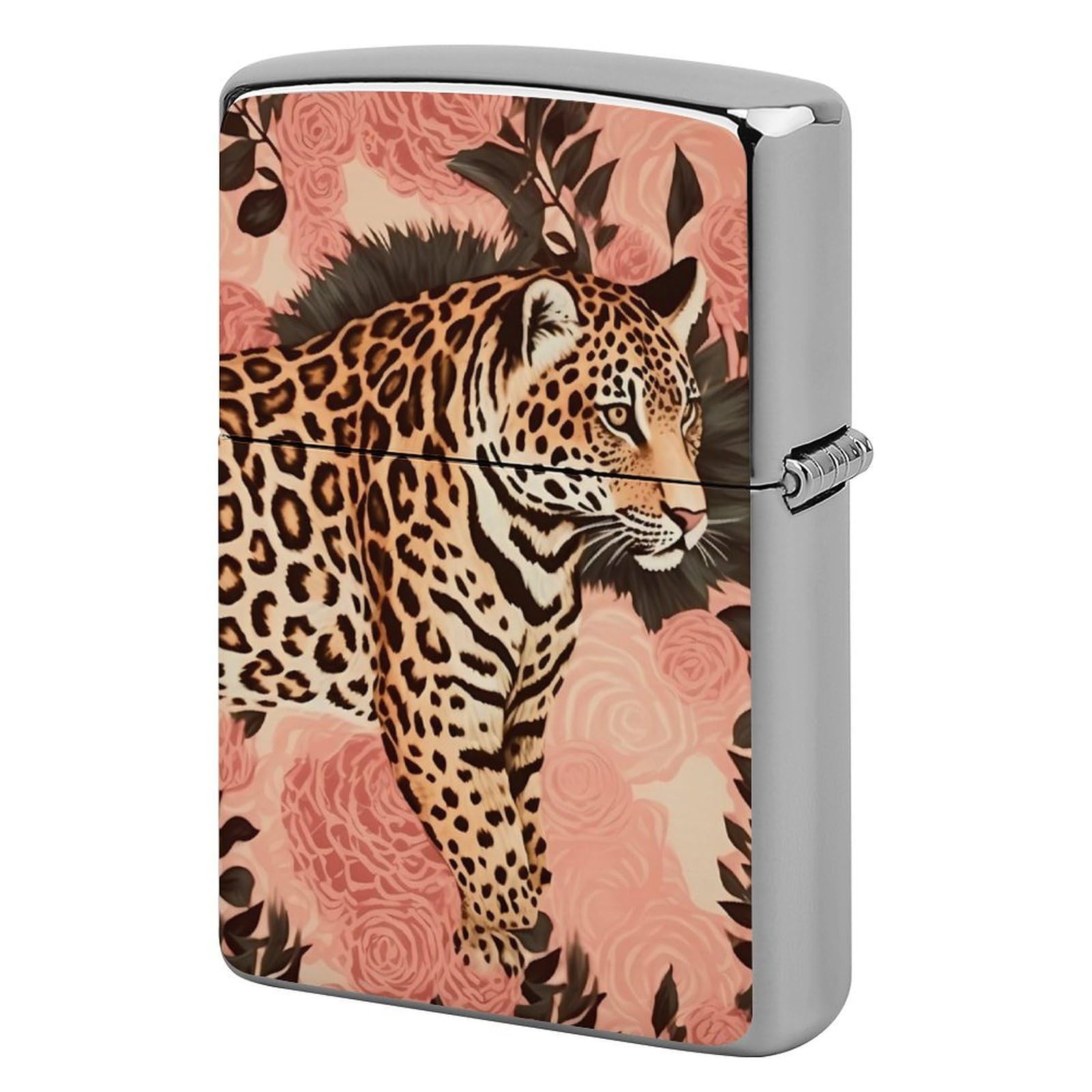 Striped Leopard Lighter Cover for Men, Personalized Lighter Case for Birthday Gift, Flip-Top Lighters Protective Cover, Portable Lighters Shell for Outdoor, Travel