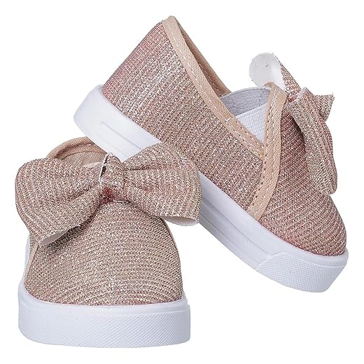 Tênis Feminino Slip On Glitter Infantil Sapatilha Menina Brilho Laço