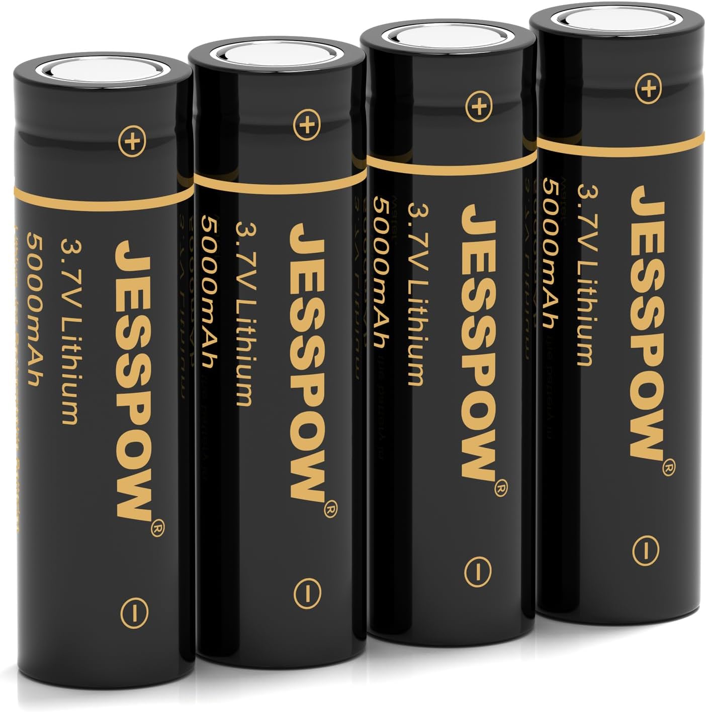 JESSPOW 4 Pack 3.7 V 21700 Rechargeable Batteries, Battery 5000mAh Flat Top Batteries for Flashlight, Headlamps, etc